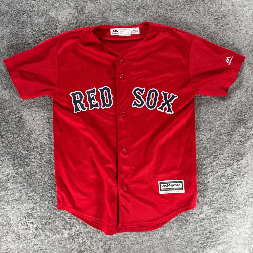 Majestic Baseball Jersey Youth Medium 10/12 Red Boston Red Sox Benintendi 16